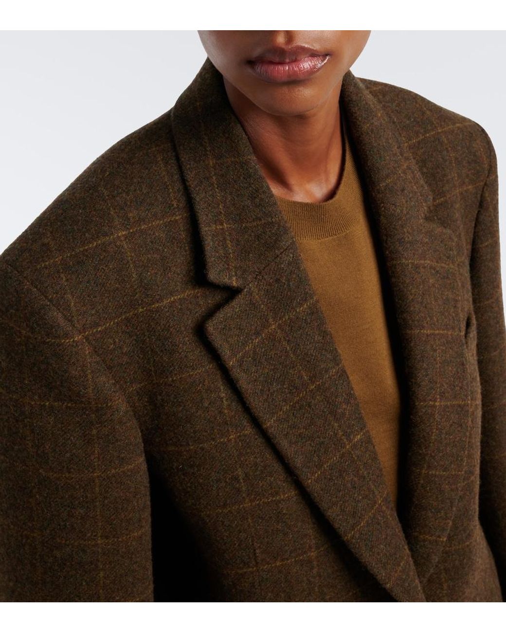 Rohe Brown Checked Oversized Wool Blazer