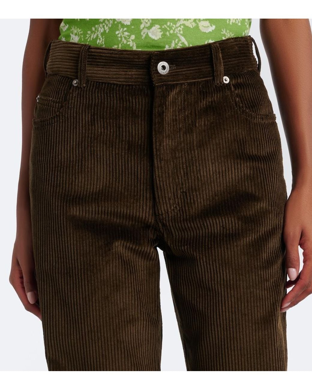 Loewe Brown Cotton Corduroy Straight Pants