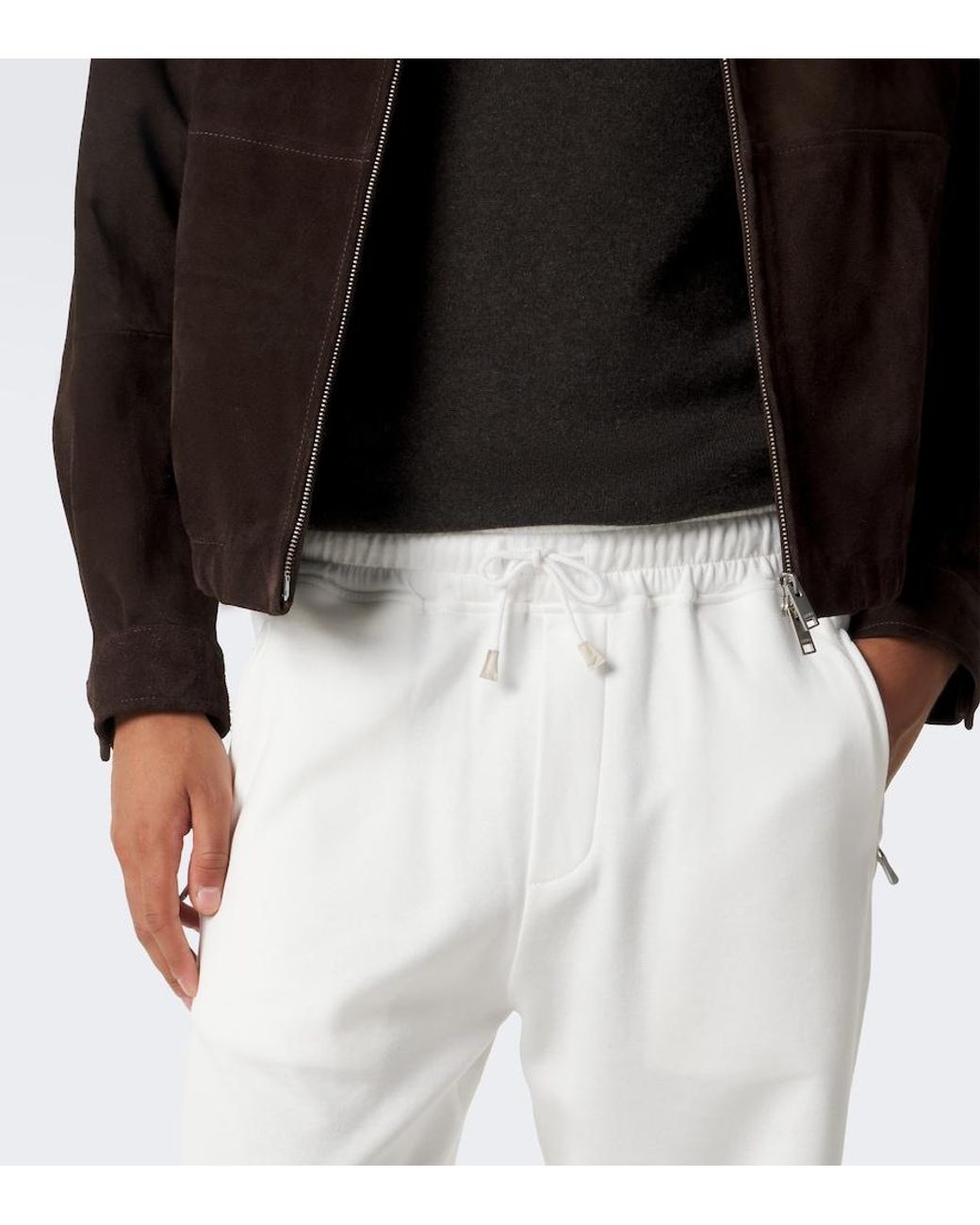 Eleventy White Cotton Straight Pants for men
