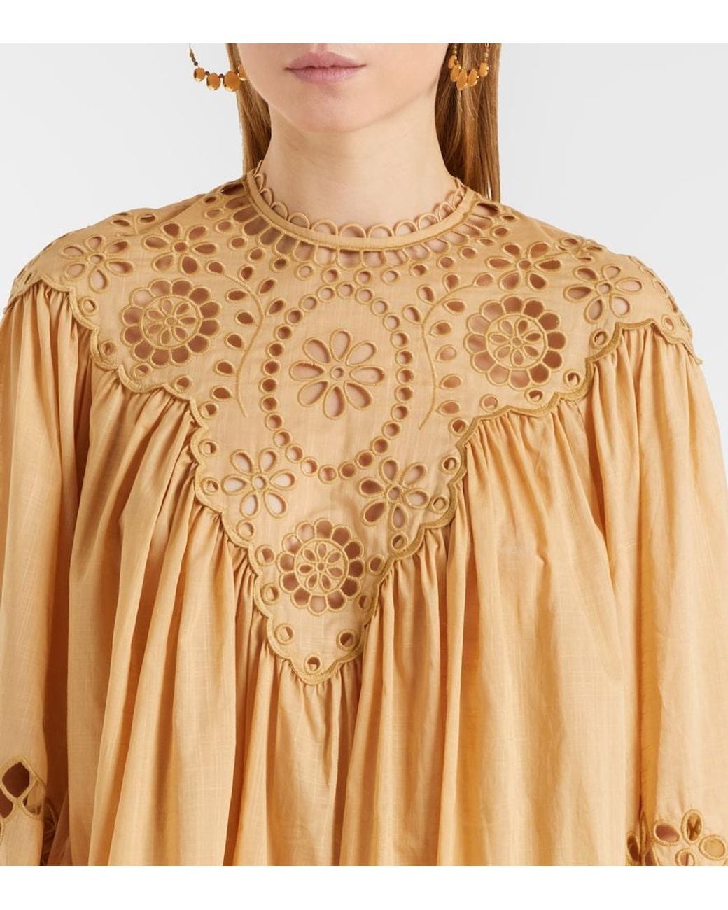 Zimmermann Natural Awaken Broderie Anglaise Cotton Blouse