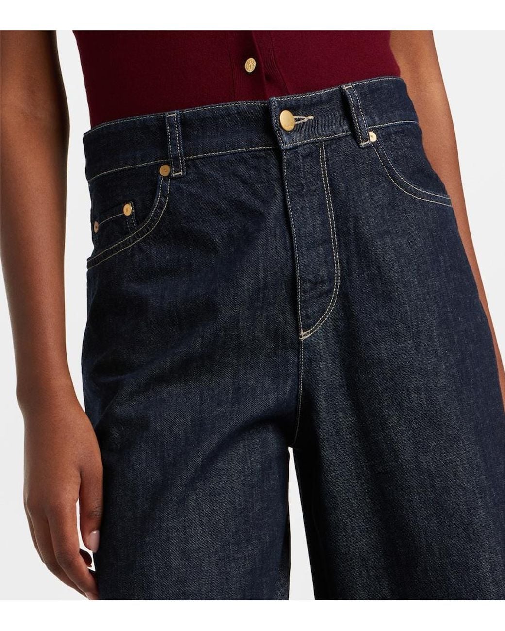 Max Mara Blue Wide-Leg Jeans