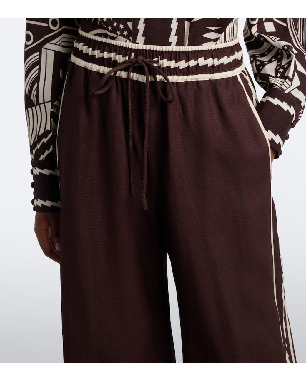 ALÉMAIS Brown Lori Wide-Leg Pants