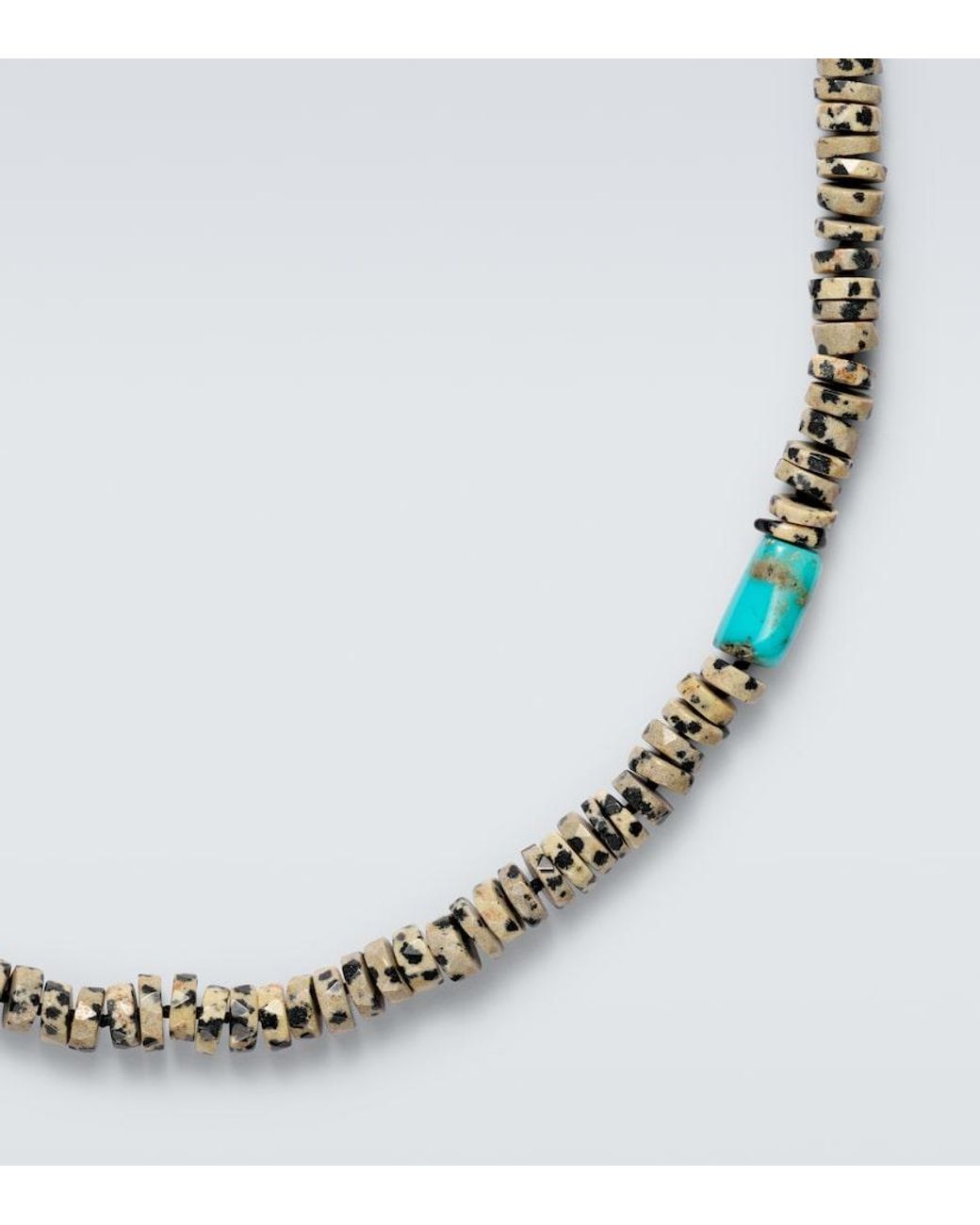 Ileana Makri Metallic 9Kt Beaded Necklace With Quartzes And Turquoises for men