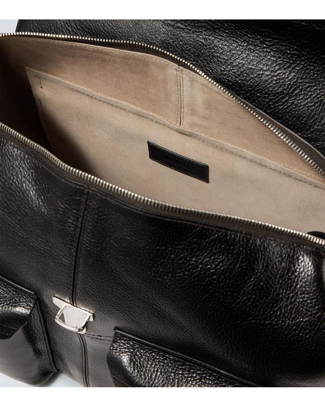 Lemaire Black Week-End Gear Leather Shoulder Bag for men