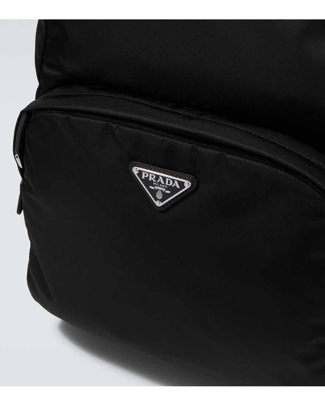 Prada Black Re-Nylon Logo Backpack for men