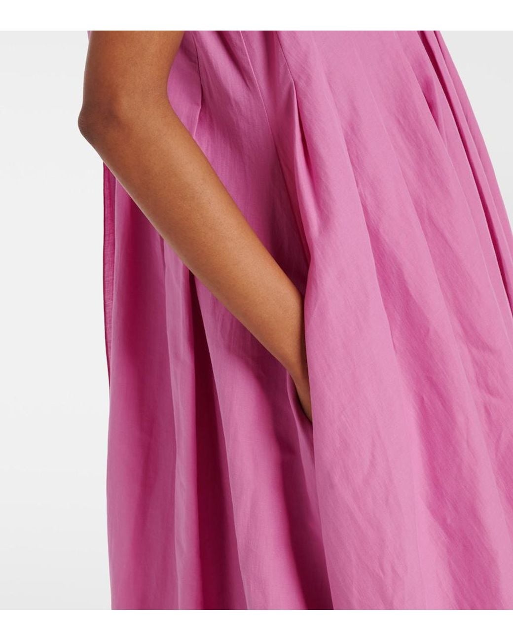 Max Mara Purple Max Mara Piega Ramie And Cotton Pleated Maxi Dress