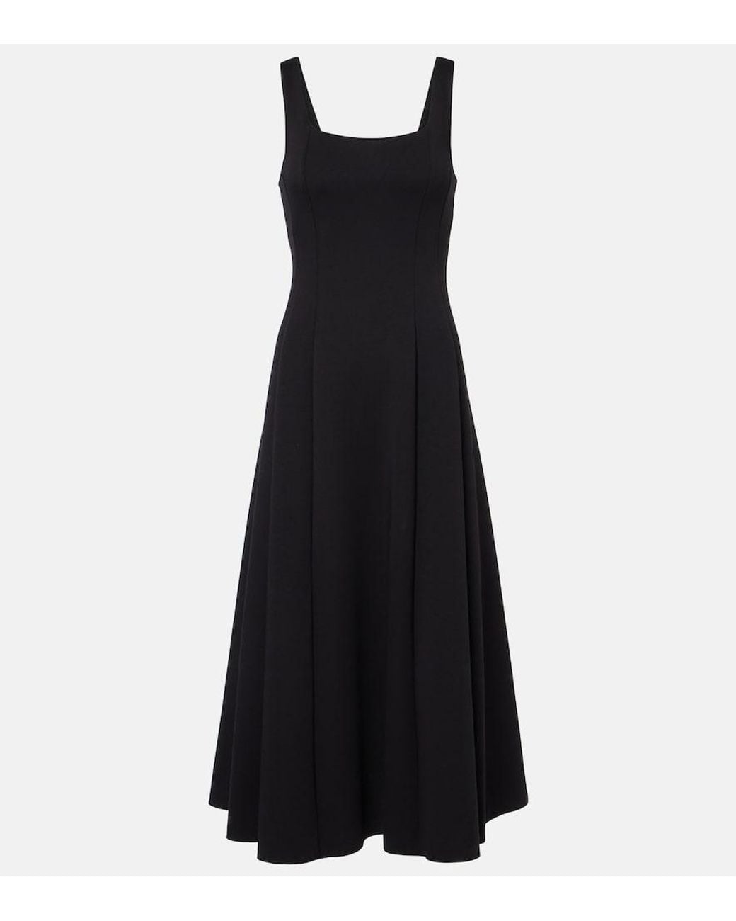 Max Mara Black Cotton-Blend Midi Dress