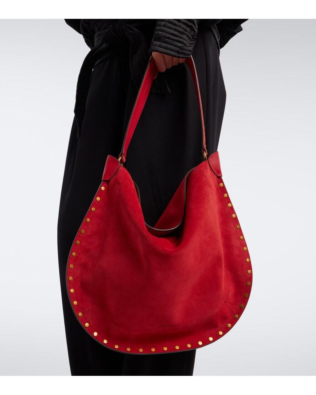 Isabel Marant Red Oskan Suede Shoulder Bag