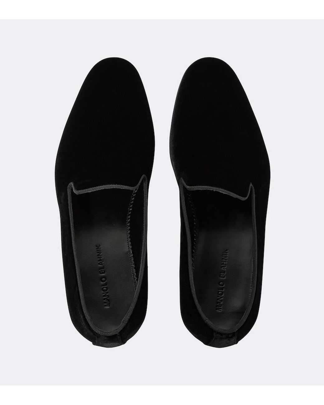 Manolo Blahnik Black Mario Velvet Loafers for men