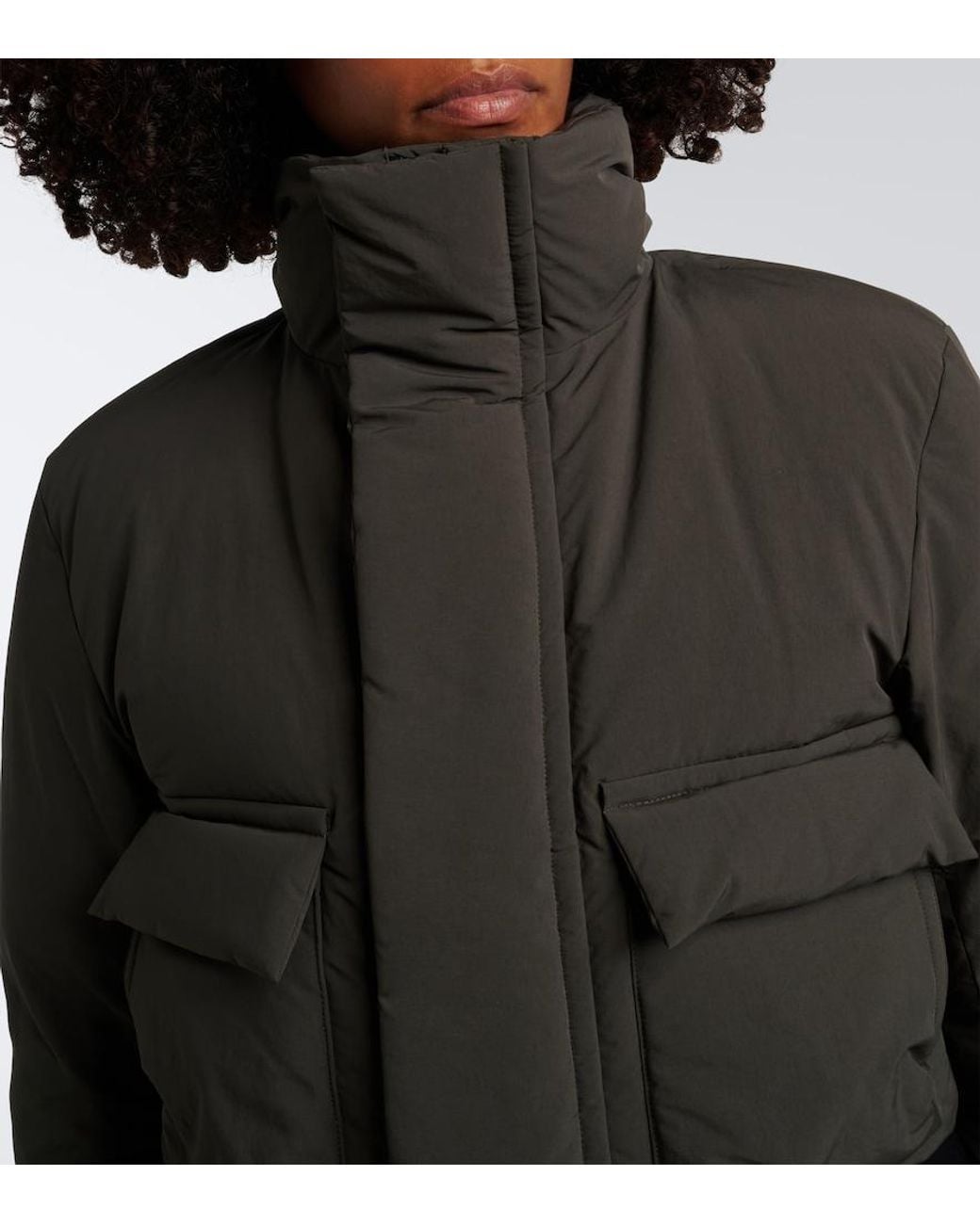 Sacai Black Layered Wool-Trimmed Down Jacket