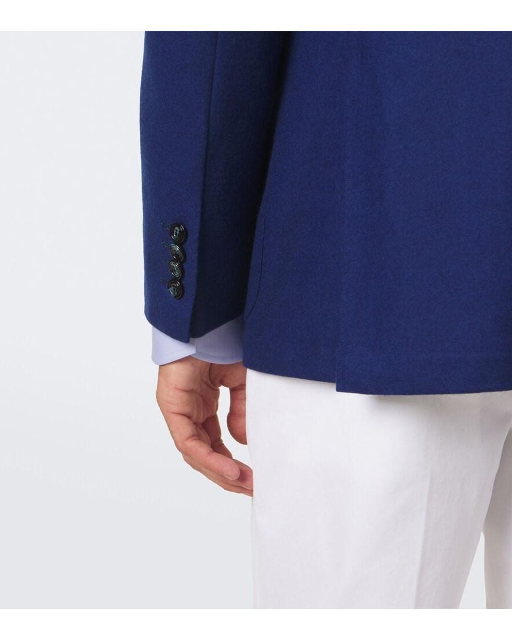 Kiton Blue Wool And Cashmere Blazer for men