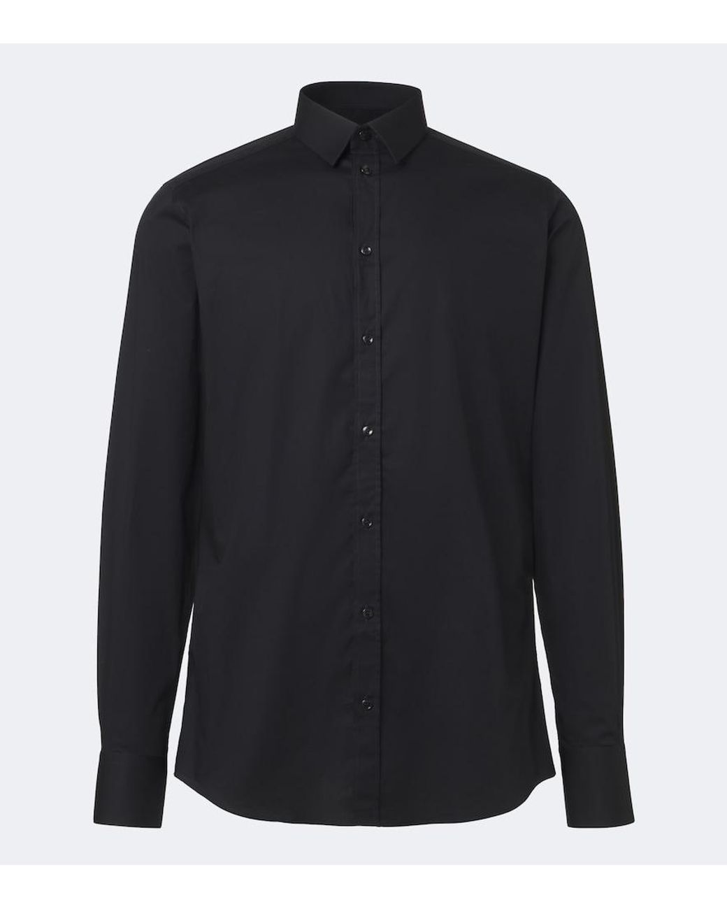 Dolce & Gabbana Blue Cotton-Blend Poplin Shirt for men