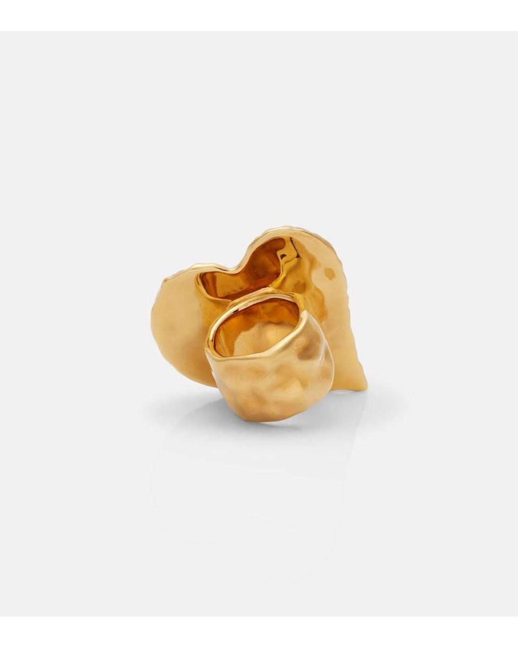 Oscar de la Renta Brown Heart Embellished Ring