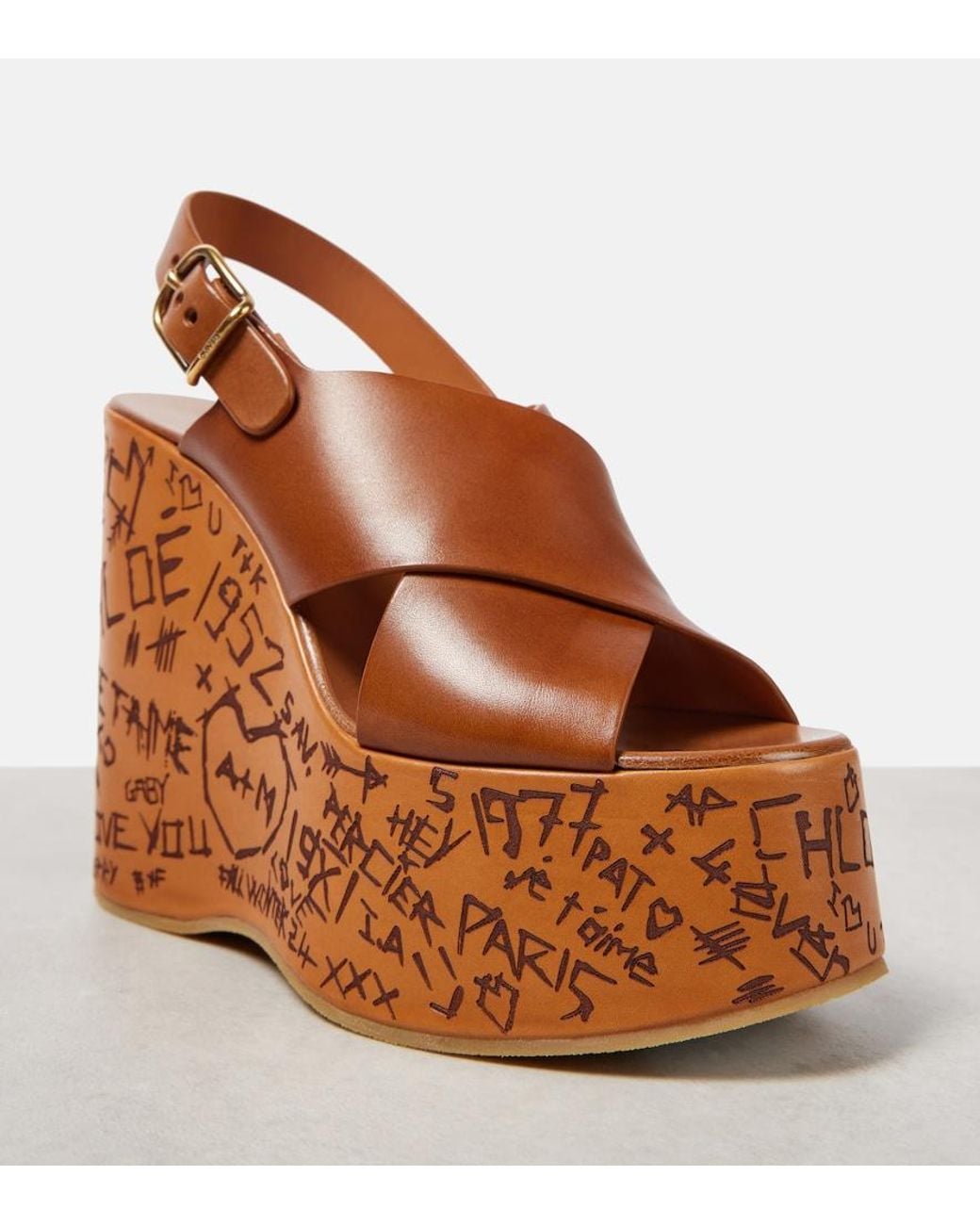 Sandalias Cuña Maxime Chloé de color Brown