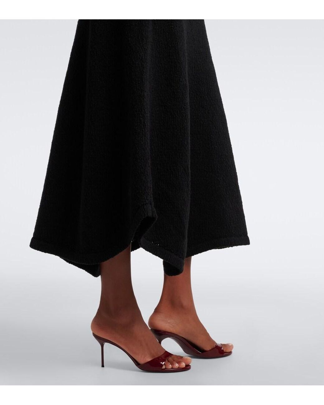 AYA MUSE Black Ken Cotton Midi Skirt