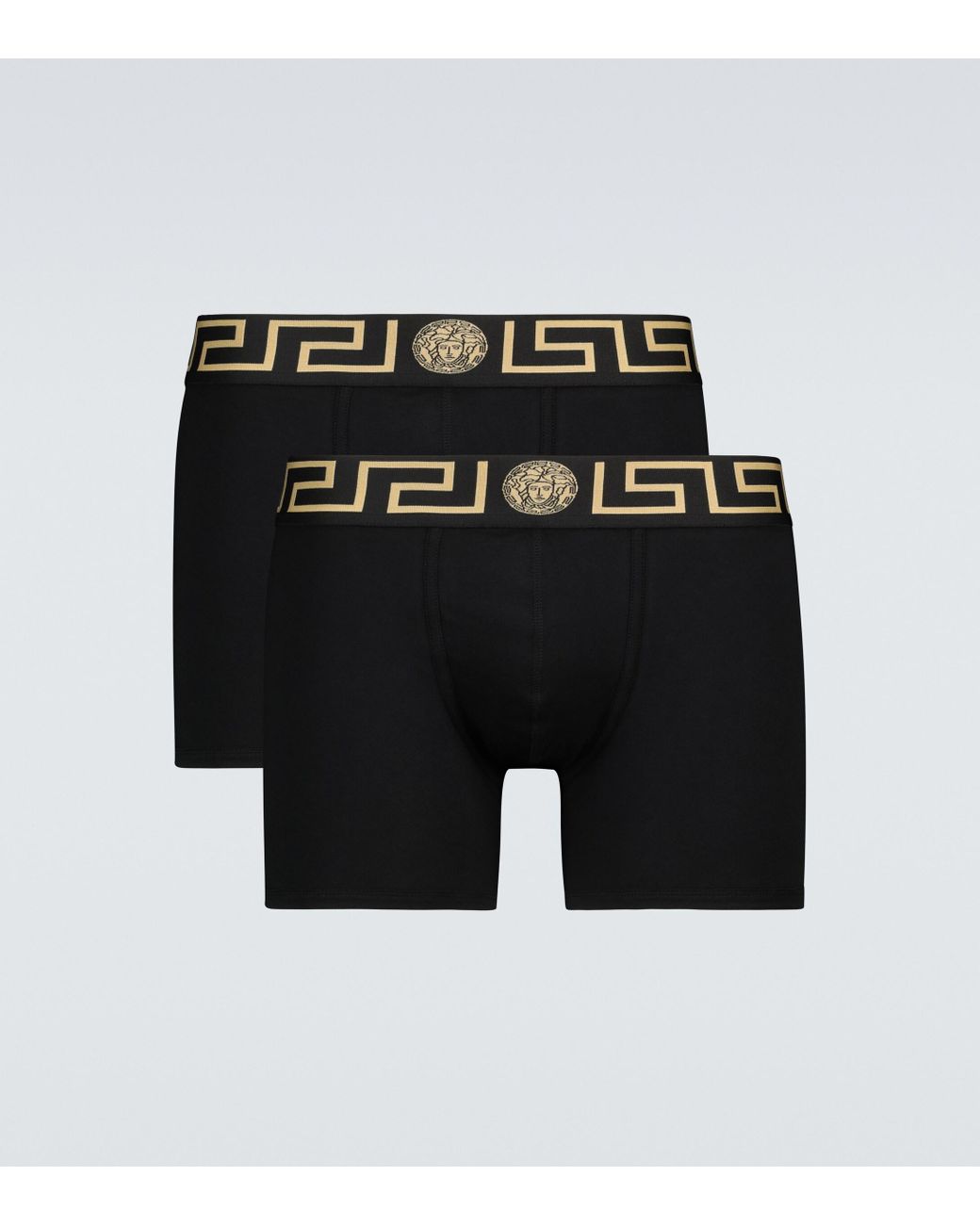 Versace Greca Border Trunks in Black for Men | Lyst