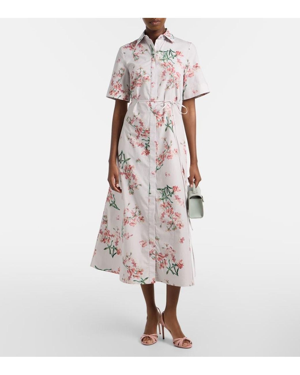 Erdem Multicolor Floral Cotton Shirt Dress