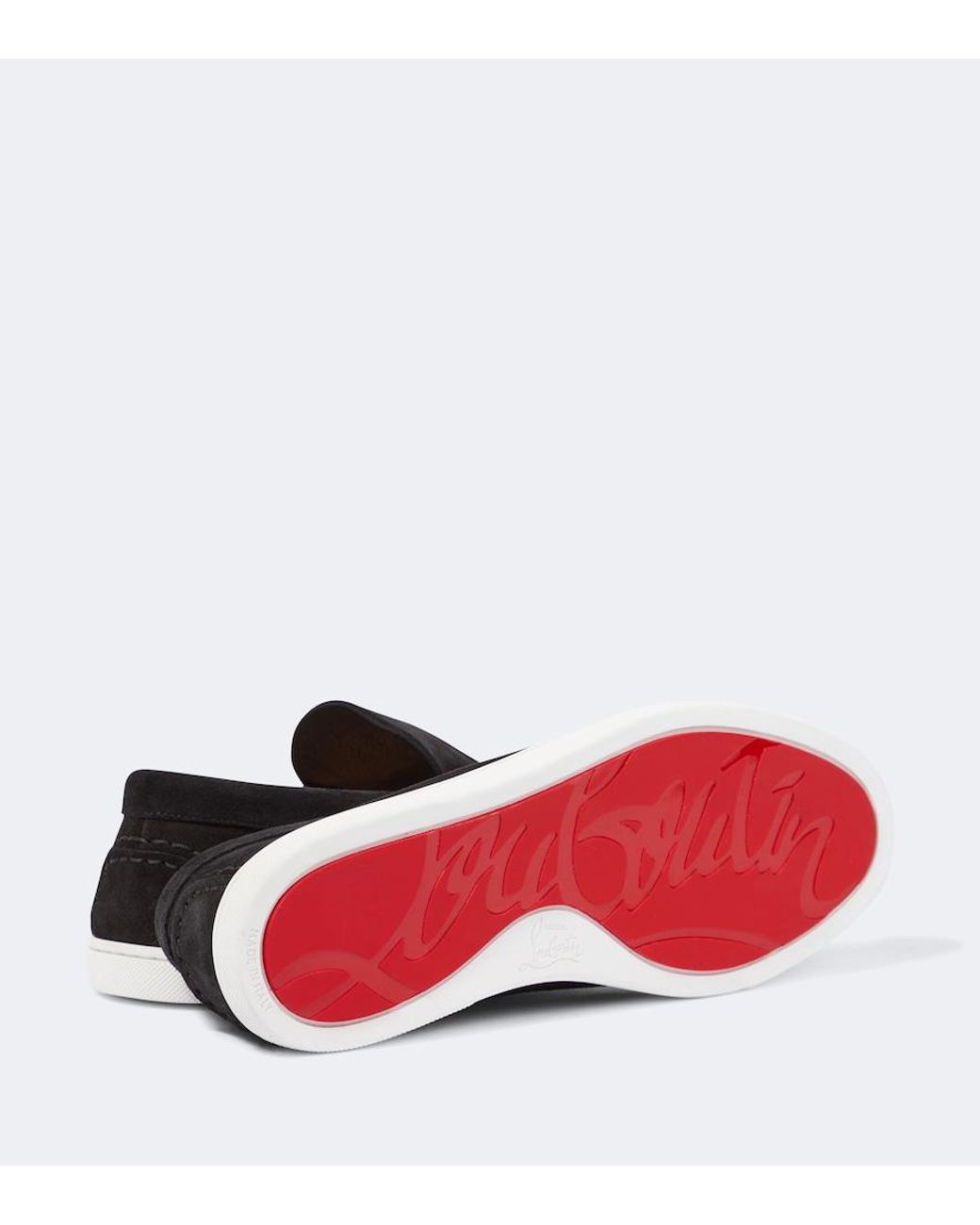 Christian Louboutin Black Varsiboat Suede Loafers for men