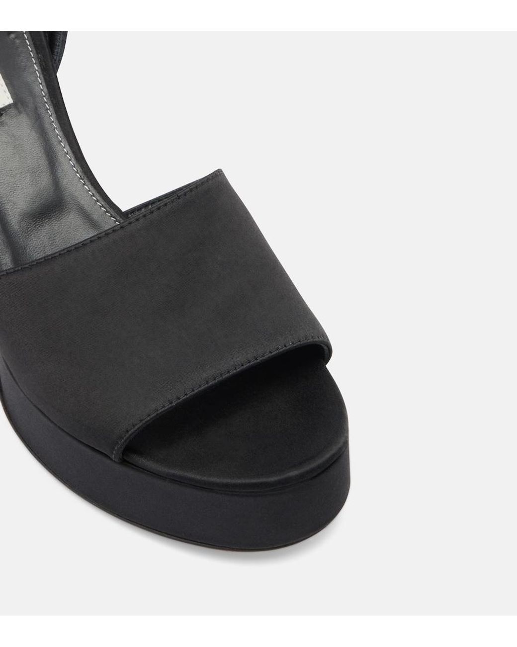 Totême Black Satin Platform Sandals