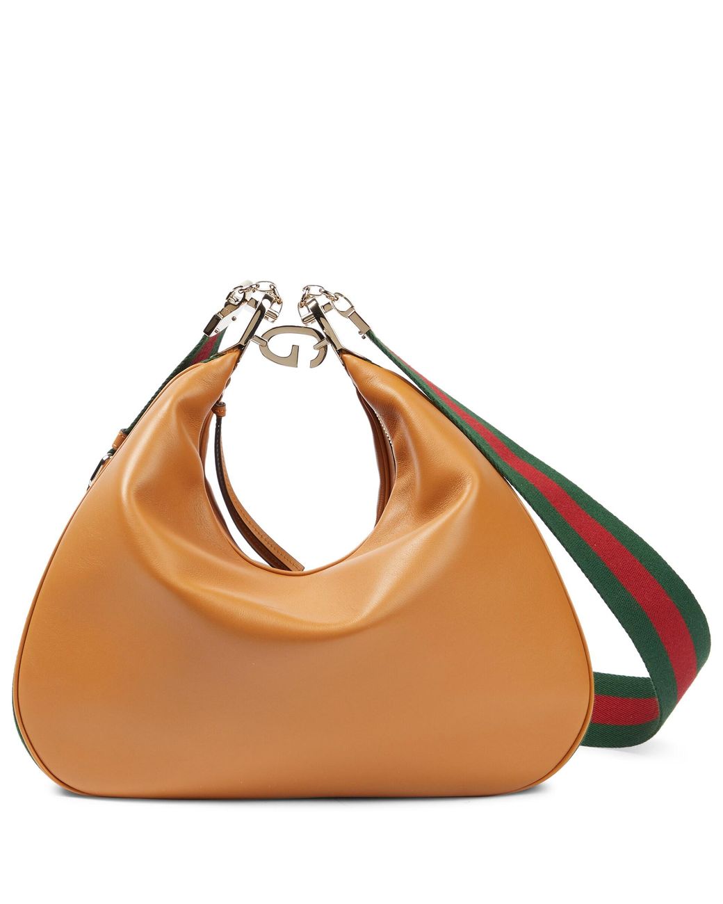 Gucci Attache Large Leather Shoulder Bag in Brown | Lyst