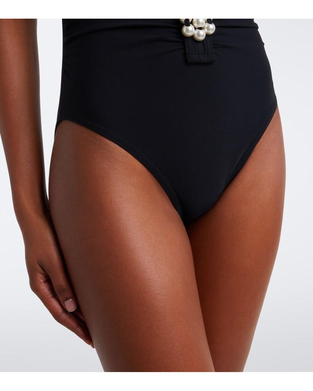 Karla Colletto Blue Maya Embellished Swimsuit