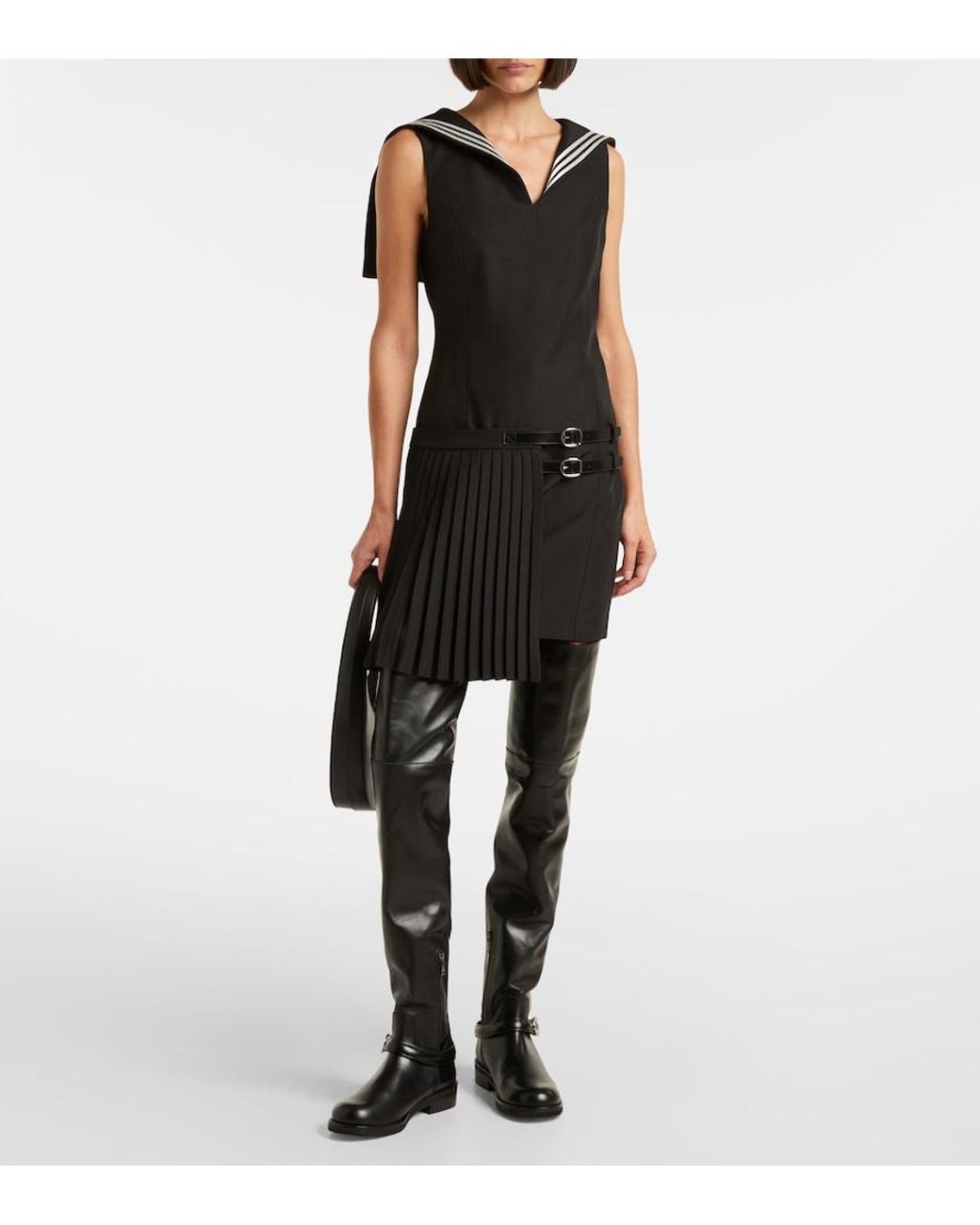 Coperni Black Logo Leather Over-The-Knee Boots
