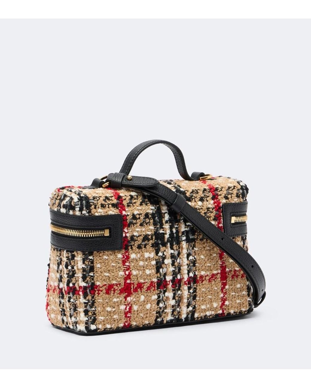 Burberry Natural Check Small Boucle Vanity Bag
