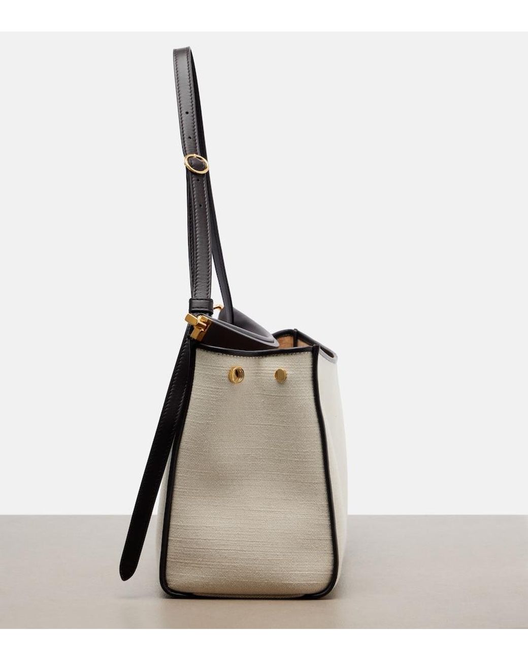 Alaïa Natural Le Click Pocket Large Canvas Shoulder Bag