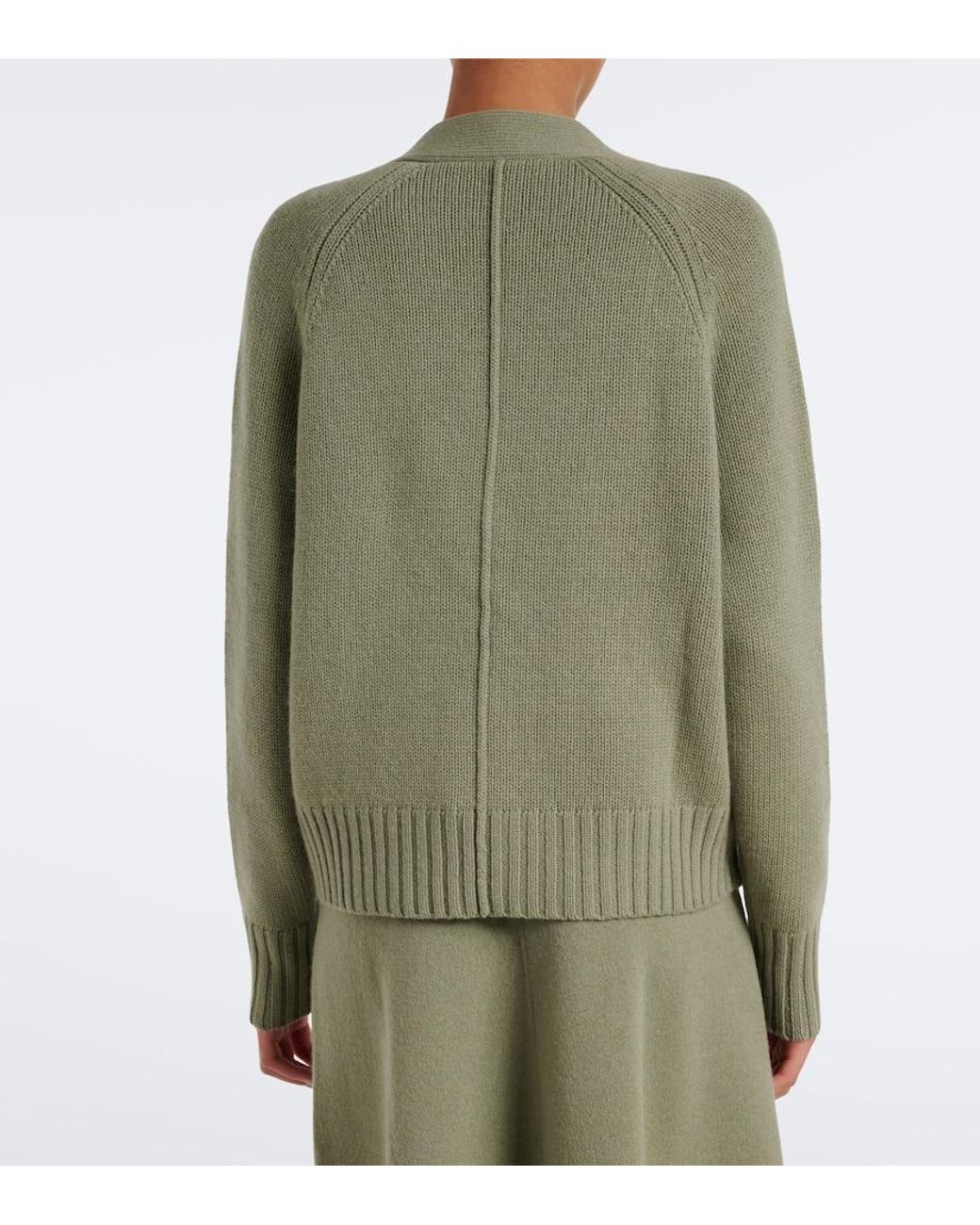 Jardin Des Orangers Green Virgin Wool And Cashmere Cardigan
