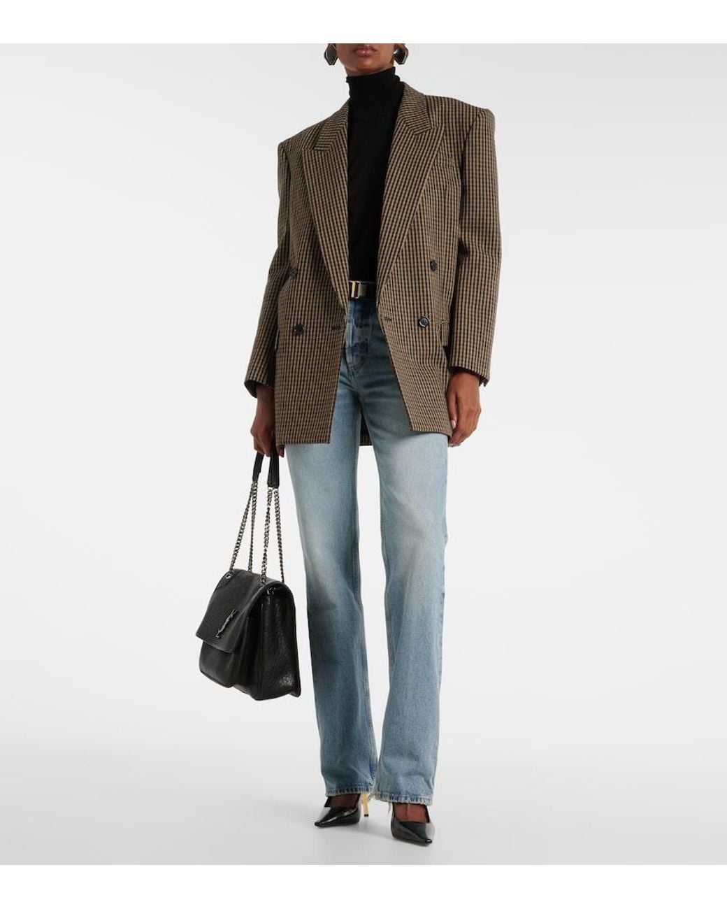 Saint Laurent Blue Nico High-Rise Straight Jeans