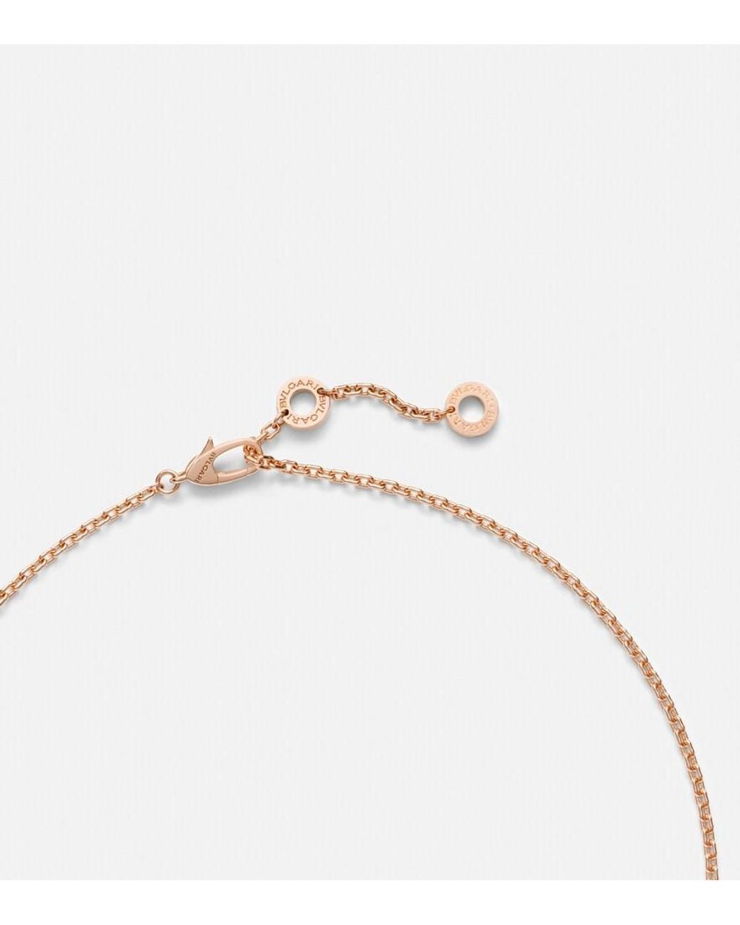 BVLGARI Metallic Serpenti Viper 18Kt Rose Pendant Necklace With Diamonds