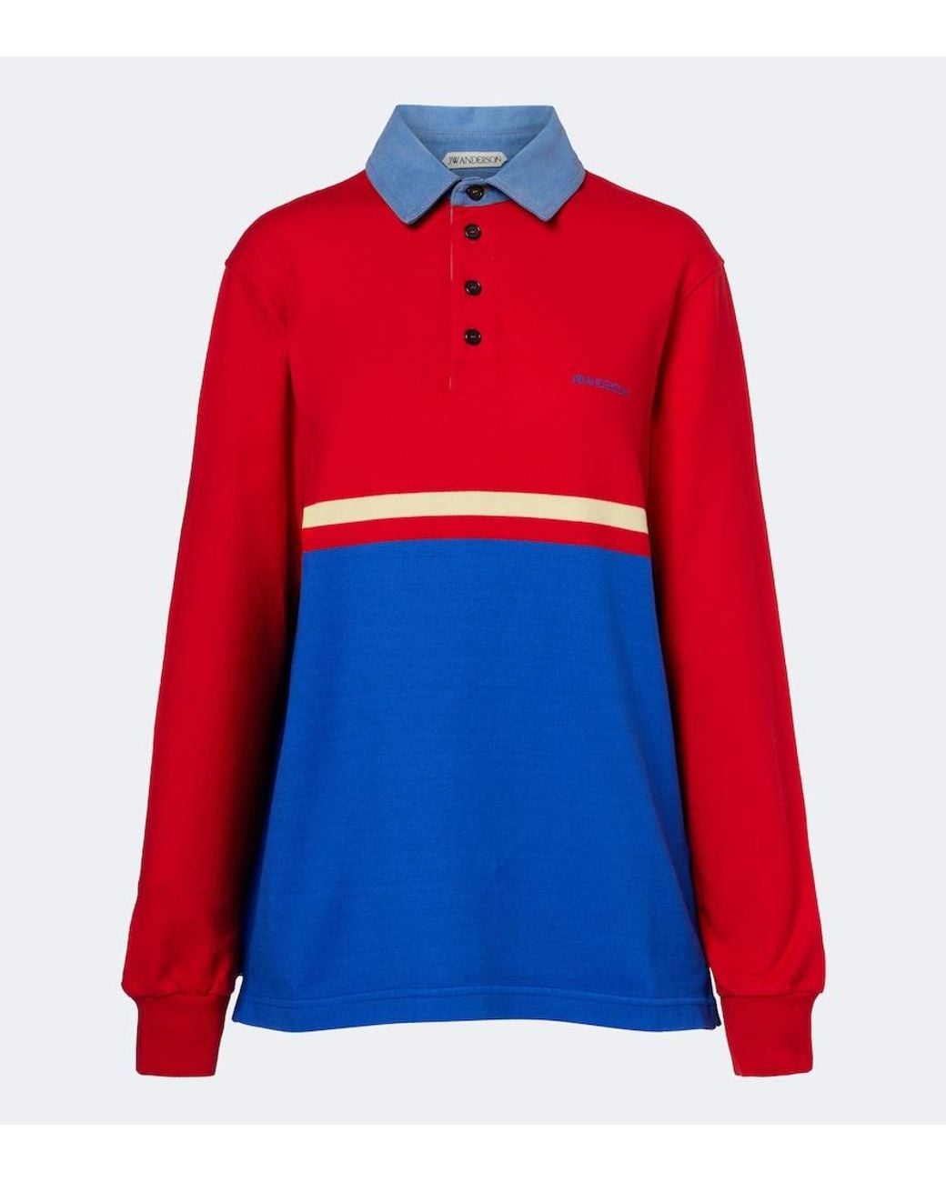 J.W. Anderson Red Cotton Jersey Polo Shirt