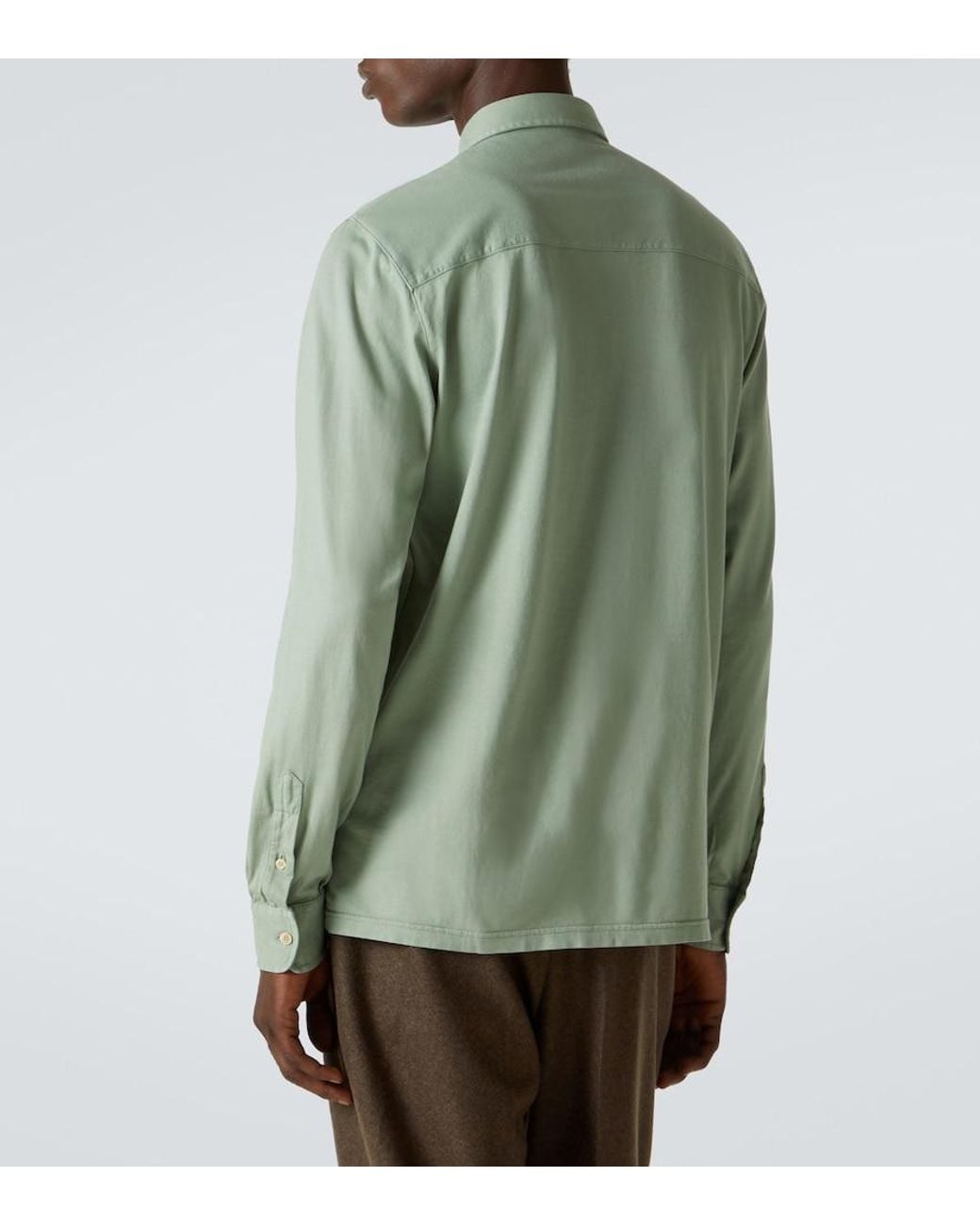 Fedeli Green Cotton Shirt for men