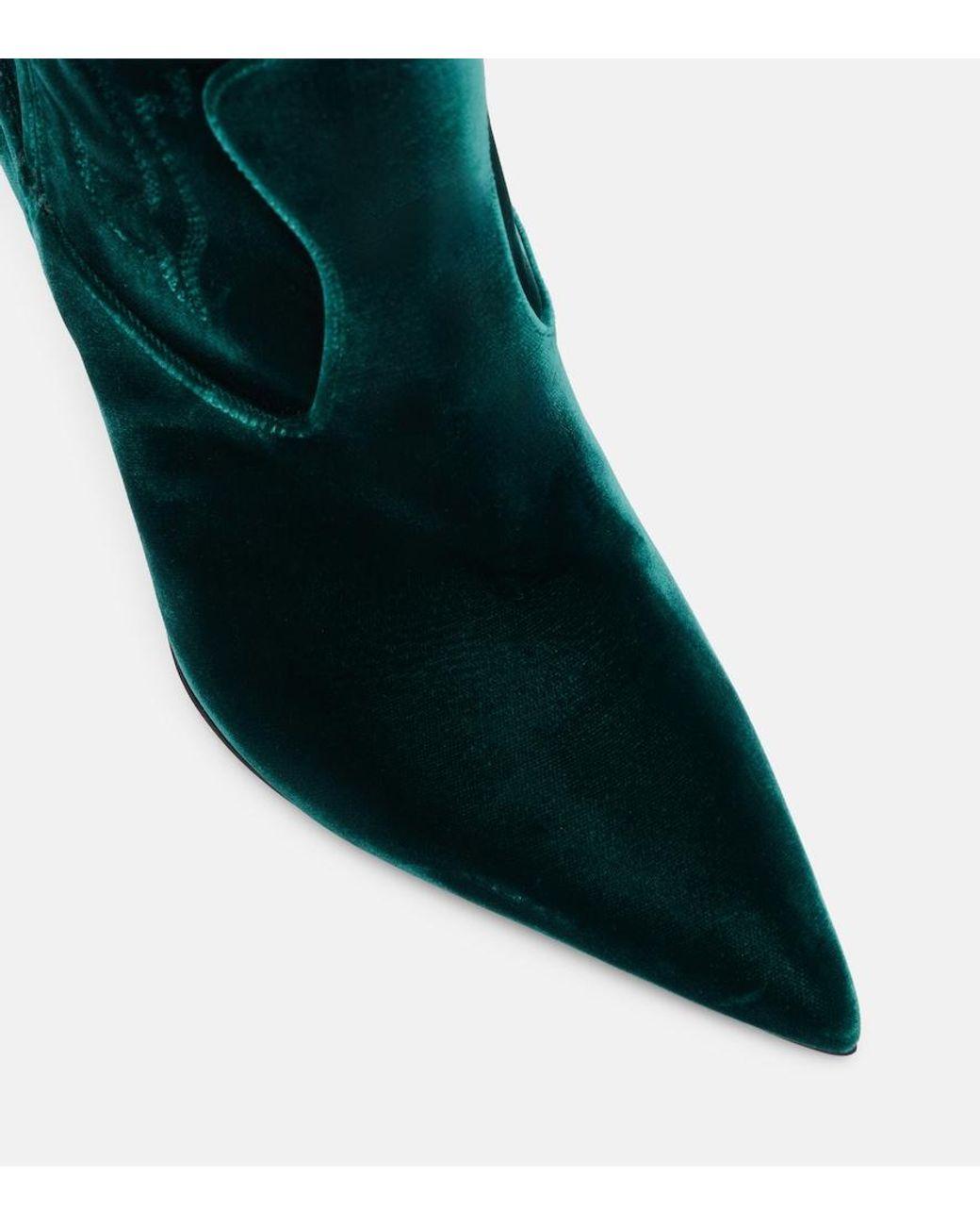Paris Texas Green Lidia 105 Velvet Mid-Calf Boots