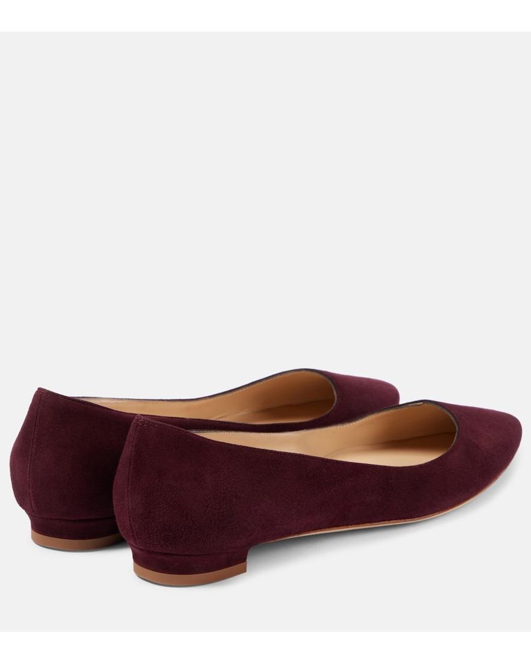 Manolo Blahnik Red Bb Suede Ballet Flats