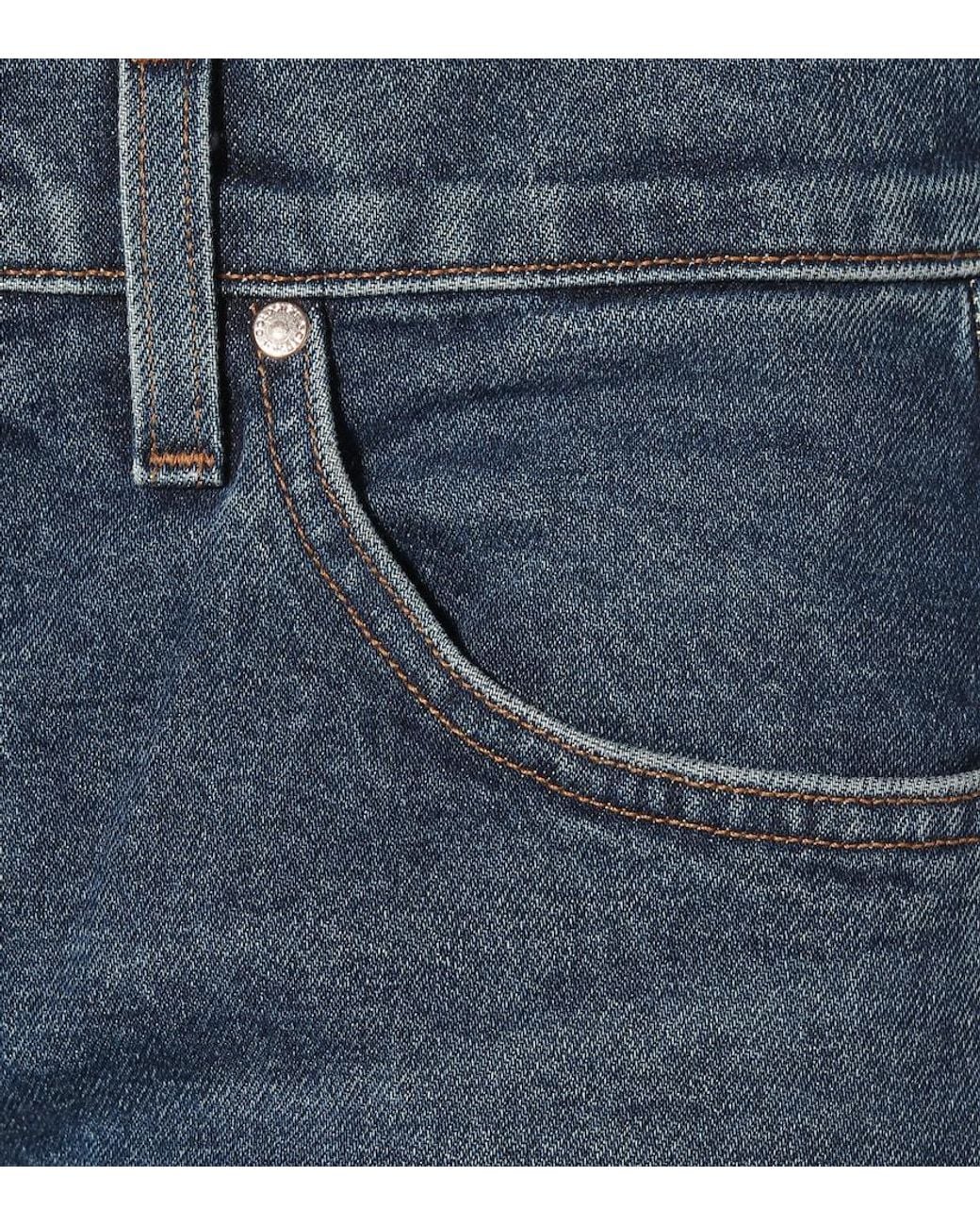 Goldsign Blue High-Rise Cropped Wide-Leg Jeans