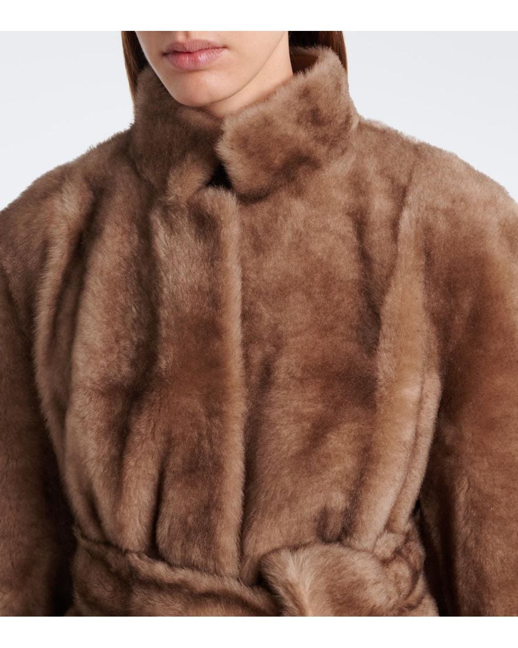 Nour Hammour Brown Elsa Shearling Jacket