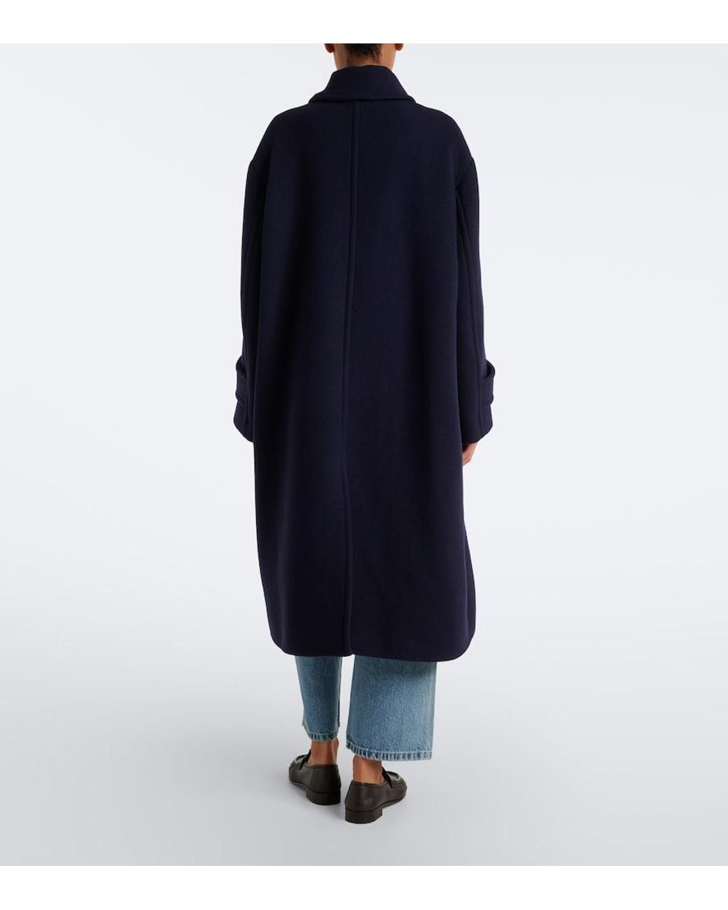 Chloé Blue Double Breasted Wool-Blend Coat