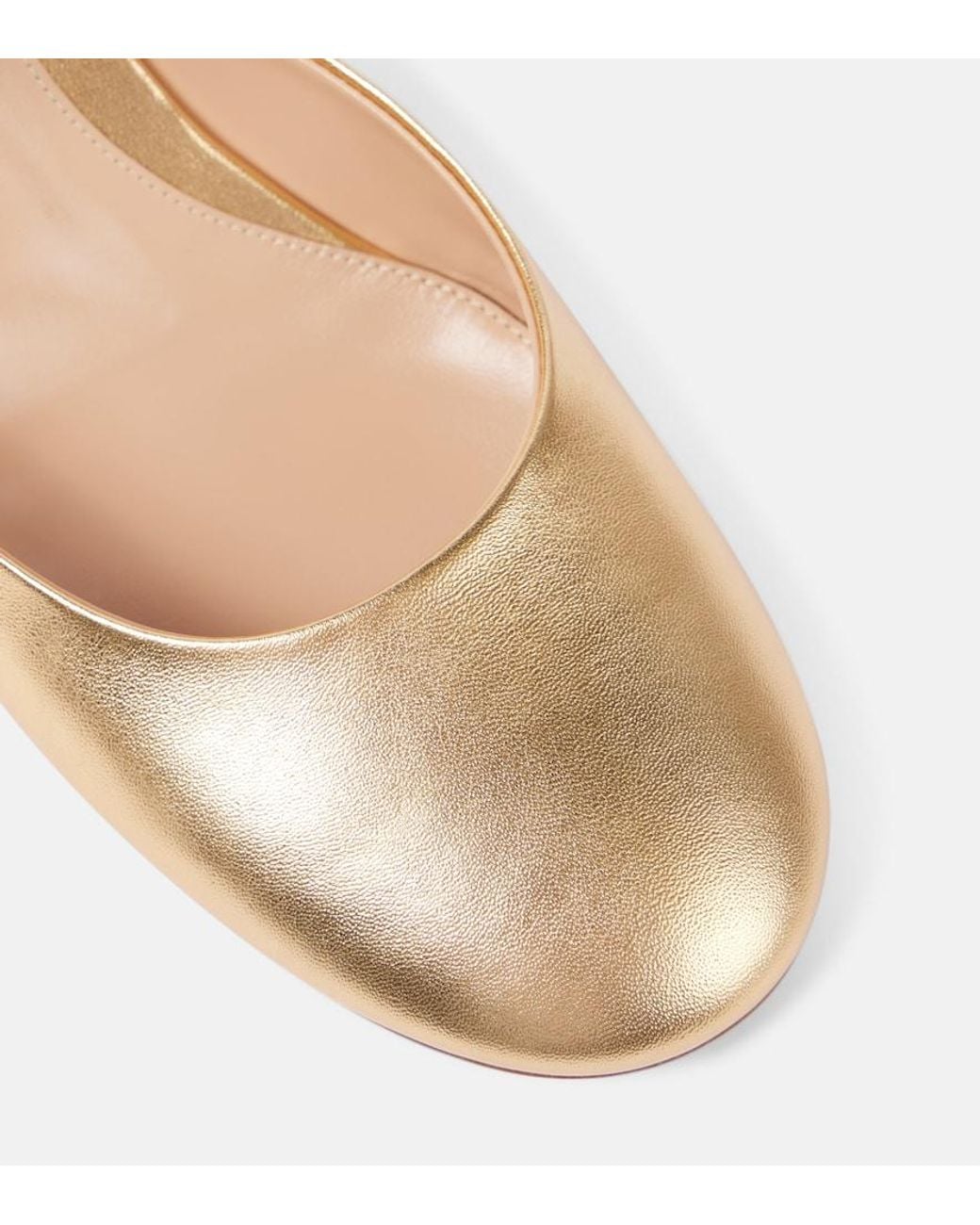 Gianvito Rossi Natural Tivoli 45 Metallic Leather Mules