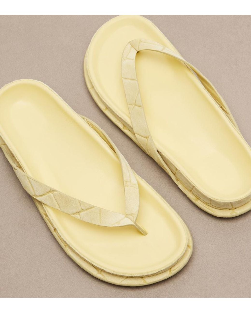 Jacquemus Yellow Tatanes Suede Thong Sandals