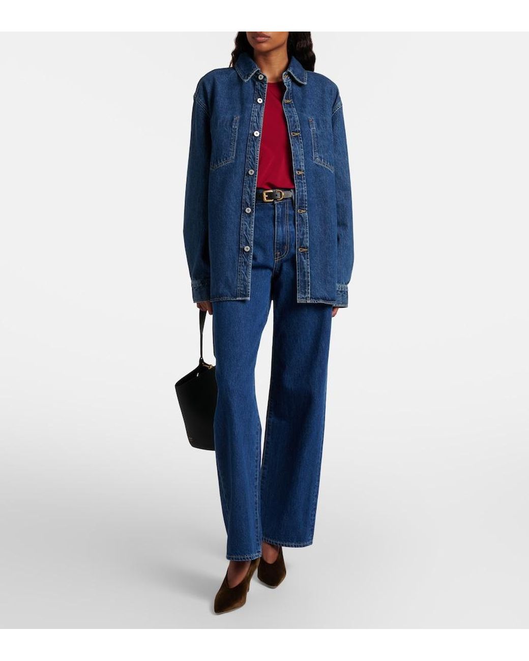 SLVRLAKE Denim Blue Grace Wide-Leg Jeans