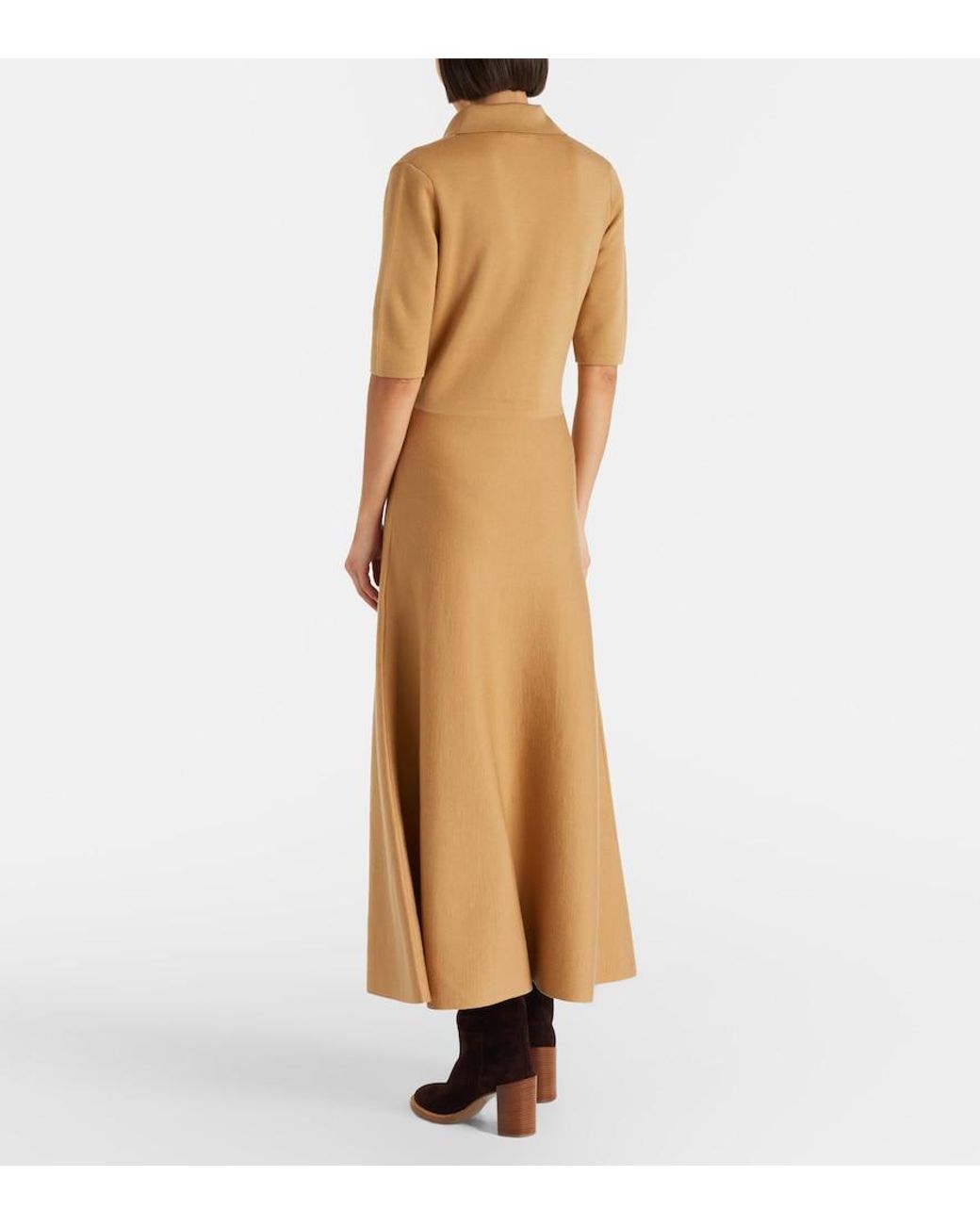 Gabriela Hearst Natural Wool And Silk Polo Dress