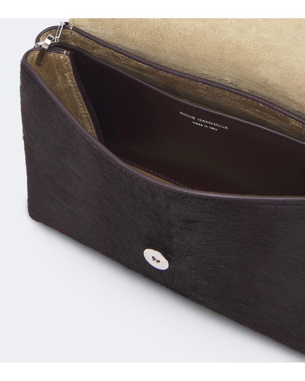 Nour Hammour Black Zeina Calf Hair Crossbody Bag