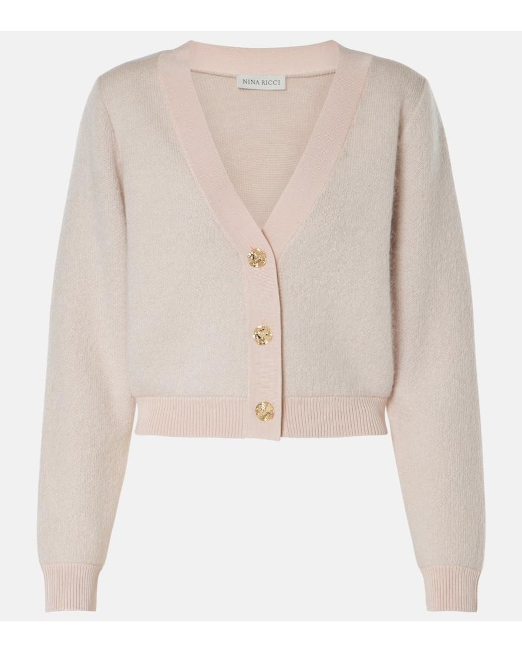 Nina Ricci Natural Mohair-Blend Cardigan