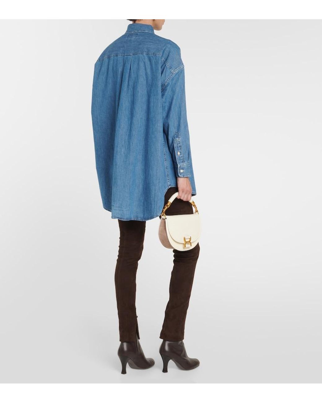Polo Ralph Lauren Blue Denim Oversized Shirt For