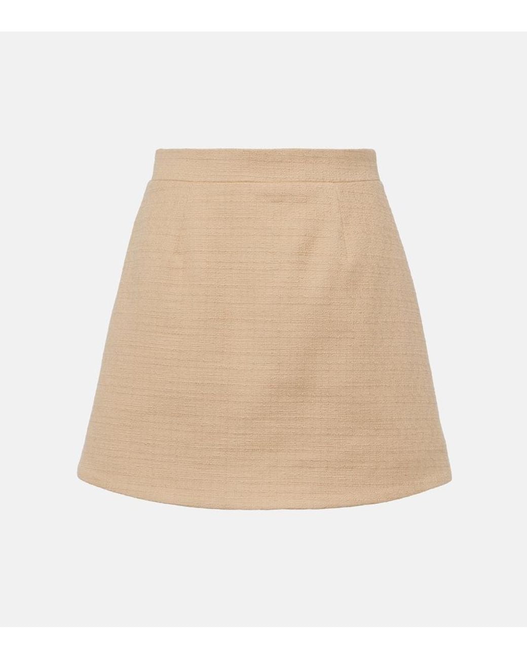Patou Natural High-Rise Cotton-Blend Tweed Miniskirt