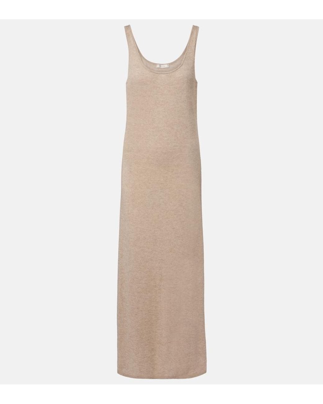 The Row Natural Nareen Knitted Cashmere Maxi Dress