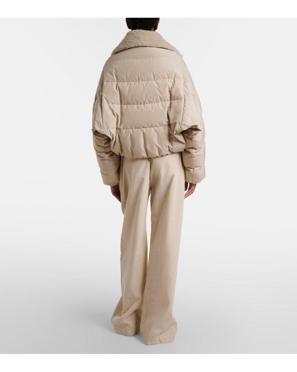 Brunello Cucinelli Natural Cotton-Blend Corduroy Wide-Leg Pants