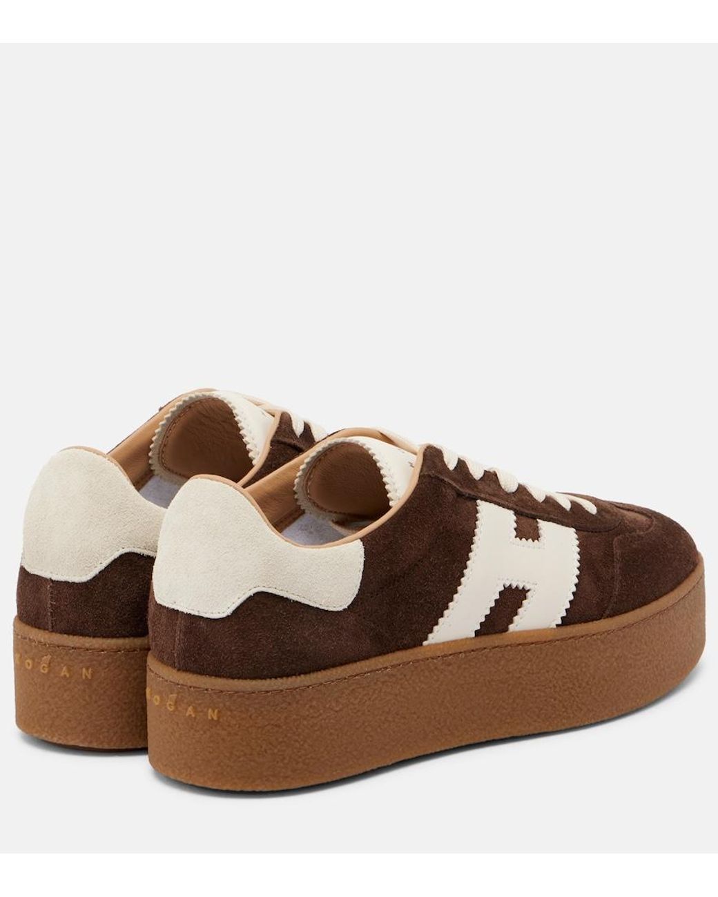 Hogan Brown Cool Suede Platform Sneakers