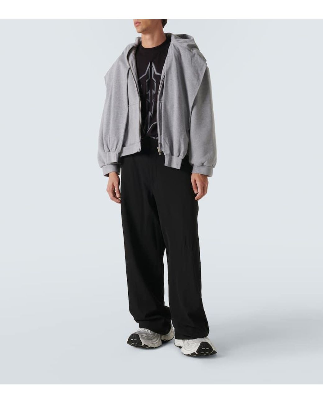 Balenciaga Kapuzenjacke Incognito Aus Baumwoll-Jersey in Gray für Herren